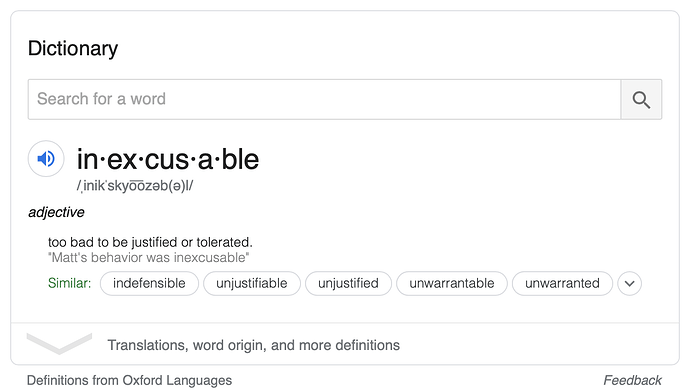 inexcusable