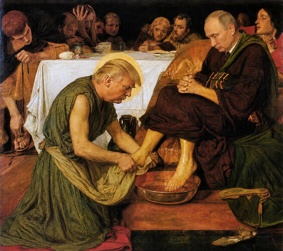 trump washes putin feet